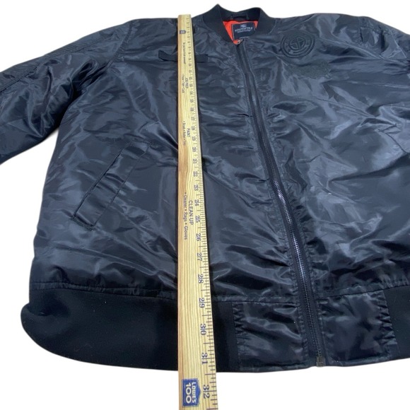 South Pole Jacket Mens 3XL Black Bomber MA-1 Flight Zip Pocket Streetwear - Picture 11 of 13